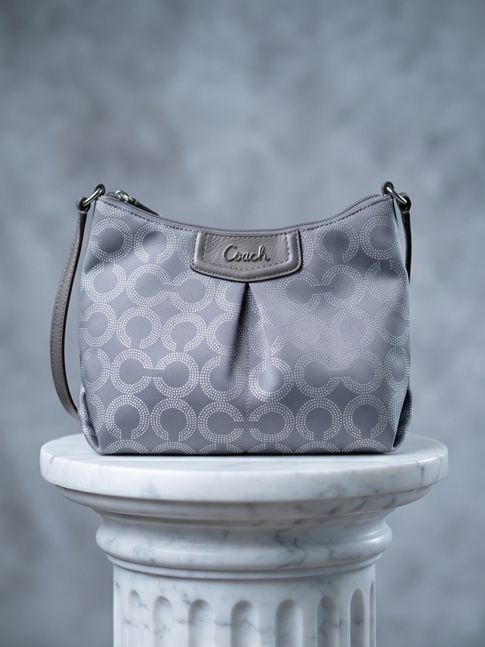 Coach Light Gray Signature Shoulder Bag